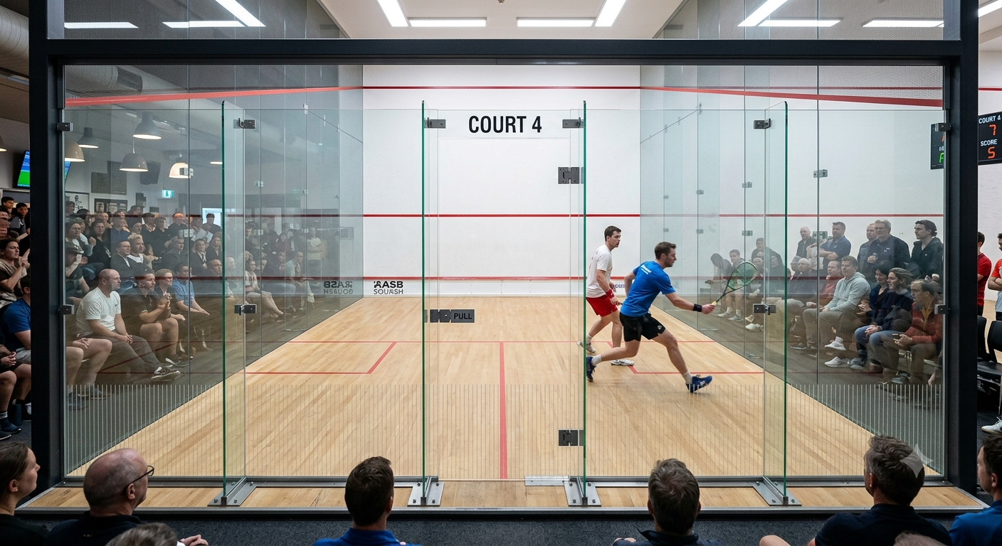 Squash Court Back Wall Glass System